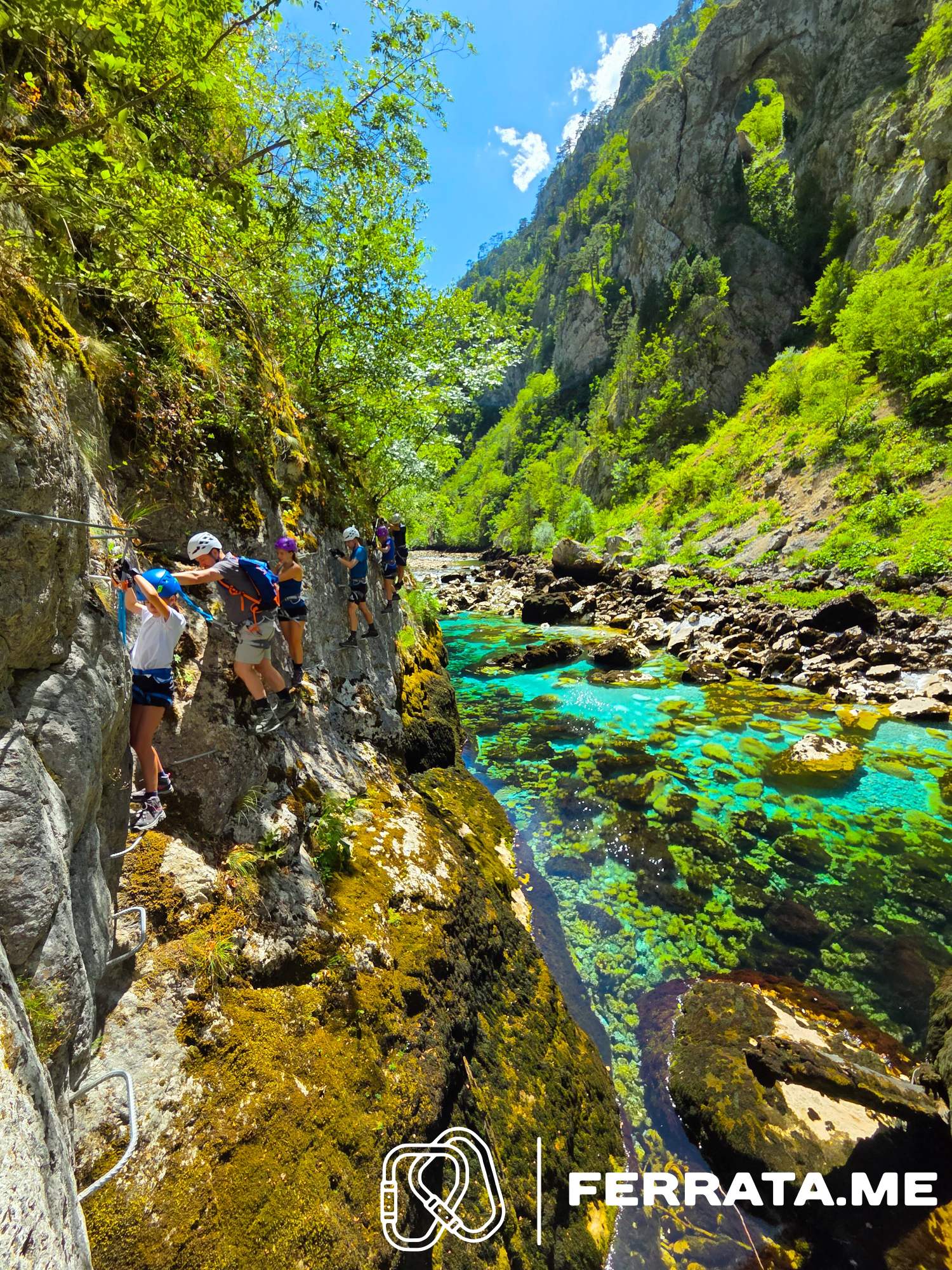 Sunny summer day over the green mountains surrounding Piva Canyon, Montenegro